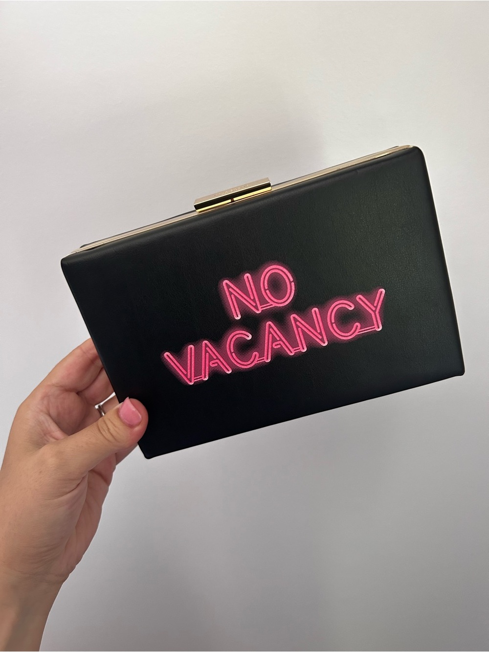 Kate Spade Black 'No Vacancy' Neon-Style Women’s Clutch